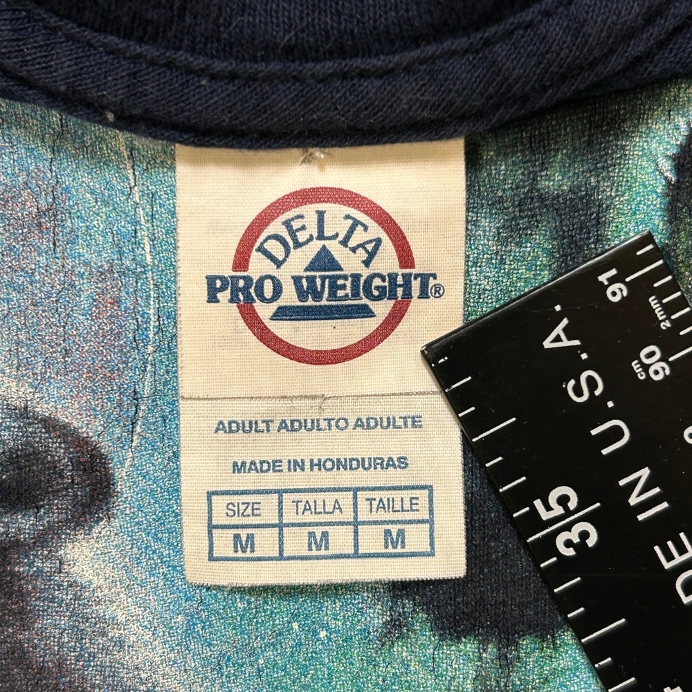 Delta Wolf Graphic T-Shirt‎ Mens M Navy Blue Trimmed Raw Hem Cropped Nature - Picture 6 of 10